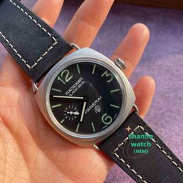 Möwenbewegung Pena Hairedmir Manual Mechanical Watch Luminous Fine Stahl großgröße Leder wasserdichte Blasenspiegel