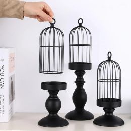 Candles Creative Retro Bird Cage Candlestick European Style Iron Art Candle Holder Photography Wedding Restaurant Props