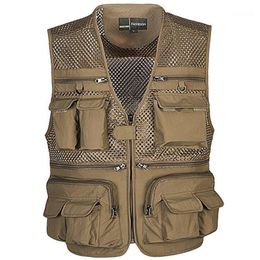 Unloading Tactical Vest Coat Fashion Men's Summer Photographer Waistcoat Mesh Work Sleeveless Jacket Tool Many Pocket Vest Male1 2090