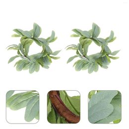 Decorative Flowers Garland Rings Wreaths Wedding Green Eucalyptus Leaves Artificial Leaf Boho Pillars Holder