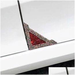 Interior Decorations New 4Pcs Crystal Car Door Corner Anti-Collision Sticker Anti-Scratch Protector Er Decoration Accessories Bling Fo Dhmgs