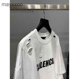 Men's Shirts designer Ballencigss t shirt Sweaters Quality Men Tower Sleeved Art Hole Print Round Neck Same03IZ QQCZ PKC6