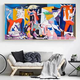 Famous Picasso Wall Art Reproduction Guernica Posters and Prints Pictures Print for Home Room Decor Abstract Canvas Paintings