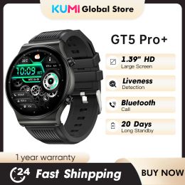 Watches KUMI GT5 Pro+ Smart Watch 1.39 Inch HD Screen 270+ Exquisite Dial 20 Days Long Standby Bluetooth Call IP68 men