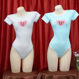 Women's Swimwear Anime Sexy Student Bikini Uniform Women Short Sleeve Bodysuit Cosplay Classic Bathing Suit Underwear Japanese Swimsuit