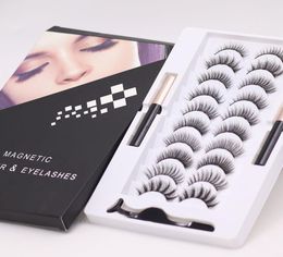 Magnetic Eyelashes Magnetic Liquid Eyeliner Kit with Tweezers 10 Pairs Upgraded 5D Magnetic False Lashes Natural Reusable No Glue 8636016