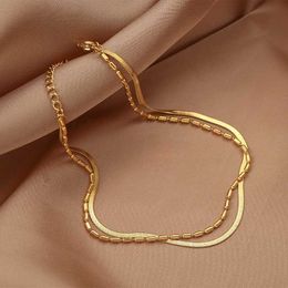 Anklets Fashion Jewelry Stainless Steel Womens Anklet Womens Jewelry Multilayer Gold colour Anklet