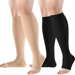 Women Socks Knee High Open Toe Compression For Women/Men Sports Running Compress S/M/L/XL/XXL & Men