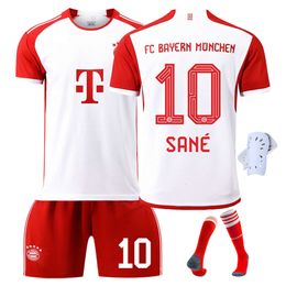 Football Jersey 2324 Bayern Stadium Home Football Jersey No. 10 Sane 25 Muller 7 Gnabri 42 Musiara jersey set