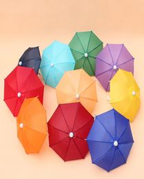 Umbrella Mini Children Cartoon Bumbershoot Toy Prop Decorative Umbrellas Candy Color Straight Shank Bending Handle Easy Carry ZA574565185