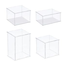 Ornaments Clear Acrylic Display Box Case Countertop Organizer Stand Assemble Dustproof Showcase for Figures Toys Collectibles Crafts