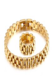 10mm Stainless Steel Watch band Strap Chain Bracelet Men Women Punk Couple Watchband Wristband Bracelets Rings Gold Hiphop Biker L8818358