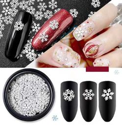Multisize Nail Art Stickers Decals For Nails Art Christmas Snowflake Series Ultrathin white snowflower sequins2183129