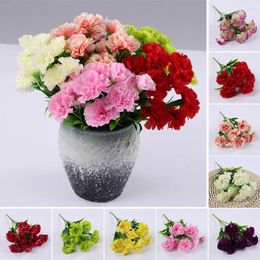 Decorative Flowers Artificial Geranium Red Azalea Flower Bushe Fall Outdoor UV Resistant Simulation Home Decor For Garden Wedding