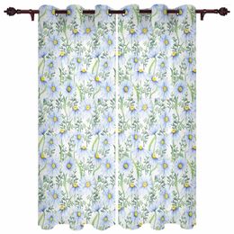 Curtain Daisy Texture Plants Modern Curtains For Living Room Home Decoration El Drapes Bedroom Fancy Window Treatments