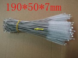 500pcslot 8inch 19cm x50mm x7mm Stainless Steel Straw Brush Straw Bottle Cleaning Brushes Round Pipe Cleaning Wire Brush8865992