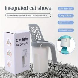 Boxes Cat Litter Scooper, Detachable Cat Litter Scoop With Bag Holder, SelfCleaning Deep Shovel With 1roll Garbage Bag