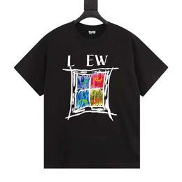 Loeweve T Shirt Designer Tee Luxury Fashion Mens T-Shirts High Summer New Trendy Printed Graffiti Mens And Womens Casual Short Sleeved