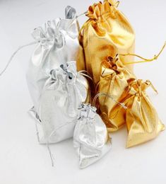 Gauze Satin Jewellery Bags Jewellery 100pcslot SilverGold Plated Christmas Gift Pouches Bag 7X9cm 9x12cm 13x18cm5465706