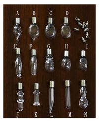 10piece Copper Screw Cap Glass Vial Pendant Miniature Wishing Bottle Clear Oil Charm Name Or Rice Art Mini Glass Bott bbyEYg4508312