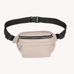 Waist Bags Pack Women's Solid Colour Zipper Crossbody Bag