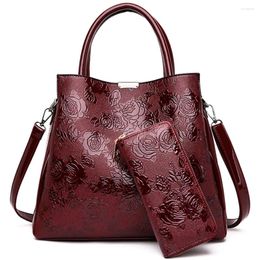 Shoulder Bags 3D Flowers Designer Tote Bag 2 Sets Luxury Purses And Handbags Ladies Crossbody Hand For Women 2024 Sac A Main
