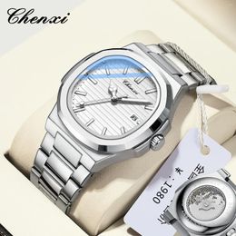 Wristwatches Chenxi 0022 Luxury Quartz Watch For Women Transparent Bottom Stainless Steel Watches Simple Female Garments Wristwatch Gift