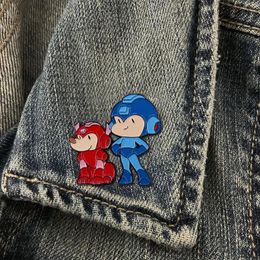 Rockman and Rush Enamel Pin Game Inspiration Badge Cute Anime Movies Games Hard Enamel Pins Collect Metal Cartoon Brooch