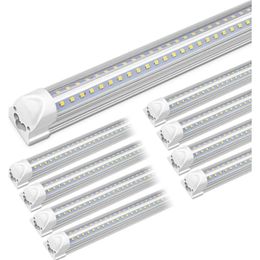 Kihung 8 Pack 8FT LED Shop Light - Super Bright 9750LM 75W Linkable Garage Lights for Workshop Basement - 6000K White