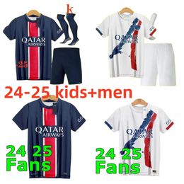 2024 25 Maillots de football Paris Soccer Jerseys MBAPPE Lee Kang In HAKIMI 24 25 Paris FOOTBALL SHIRT MARQUINHOS VERRATTI maillot foot Men kids KIT