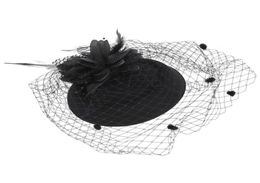 Party Hats 1Pc 20s 30s Pillbox Fascinator Hat Cocktail Wedding Tea With Veil275Y3040879