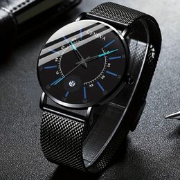 Wristwatches Black Business Zinc Alloy Quartz Watches Electronic Pointer Watch For Men Not Waterproof