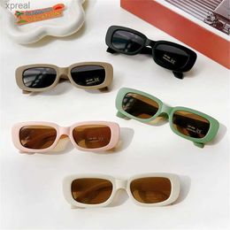 Okulary przeciwsłoneczne Retro UV 400 Ochrona dzieci okulary przeciwsłoneczne Dziecięce małe prostokątne okulary przeciwsłoneczne wx