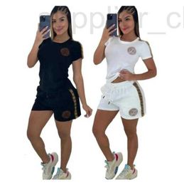 Women's Tracksuits designer Deisgner Women Letter Printed Two Piece Shorts Set Summer Sexy Short Sleeve Tops And Casual Suits Plus Size Clothing 54NF