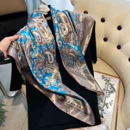 Scarves 90 90cm Paisley Square Scarf Women Hijab Bandana Headband Ladies Shawls Bag Wrap Muffler Neckerchief Foulard