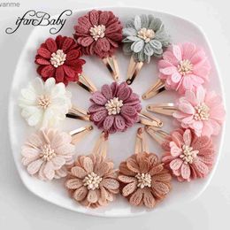 Hair Accessories Fashion Flower BB Hair Clips with Pins Wearing Baby Children and Girls Hair Accessories 2 Pieces/Set WX