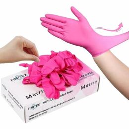 Gloves Fuchsia Nitrile Disposable Gloves 100 XS Powder Latex Free Household Food Gloves Woman Girl Kids Kitchen Cooking Cleaning Gloves