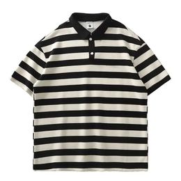Summer Mens Polo Shirt Short Sleeve Stripe Casual Tshirt Tops Golf Shirts Clothes for Women Tee 240418