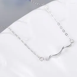 Pendants Silver Color Necklace Women's Korean Fashion Jewelry Wave Clavicle Chain