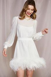 Casual Dresses Ly Released Rixo Dress White High-end Designer Handmade High-quality Short Style Banquet And Wedding