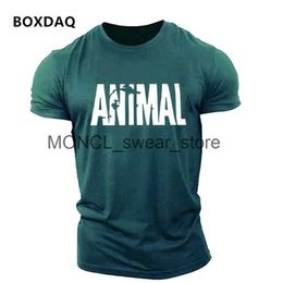 Men's T-Shirts Animal Letter English Element Mens T-shirt Short sleeved Sve Round Neck Loose Casual Sports Top 6XL Large Summer H240506