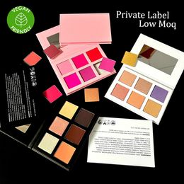 Private Label Logo Highlighter Bronzer Shimmer Powder Blusher Palette Face Contouring Makeup Cosmetics Wholesale Bulk