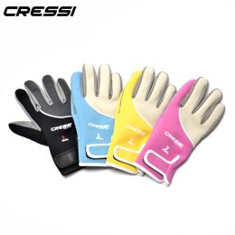 Instrumentos Cressi Tropical 2mm Neoprene Luvas de mergulho Mergulhar mergulho Snorkeling Five Fingle Glove Man and Woman for Adult