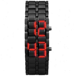 Iron Samurai Metal Bracelet Lava Watch Led Digital Watches Hour Men Women Mens Top Brand E270n7959121