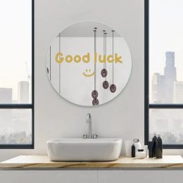 Mirrors Large Good Luck Smiley Acrylic Mirror Wall Mounted Round Art Funky Mirror Gift Colourful Mirror Stickers Home Decor