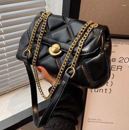 Drawstring Vintage Fashion Ladies Bag Premium Texture Shoulder Ribbed Soft Leather Crossbody Chain Armpit PU Material Car Stitching