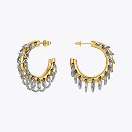 ENFASHION Punk Circle Loop Earring Stainless Steel Hoop Earrings For Women Gold Color Brincos Feminino Fashion Jewelry E211304 240430