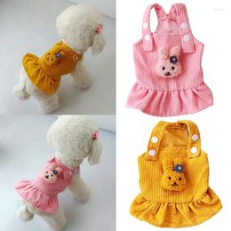 Dog Apparel Pet Strap Dress Princess Skirt Suspenders Tutu Cats And Dogs Warm Clothes Corduroy Sleeveless Cute Base