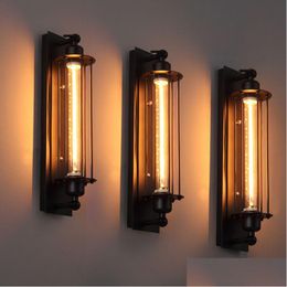 Wall Lamps Loft Vintage American Industrial Light Edison E27 Bed-Lighting Eye-Lantern Sconce Lights Home Decoration Lighting Drop Deli Dhhnc