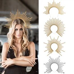 Headbands Halloween Hair Band Zivyes Goddess Headdress Flower Crowns Gold Crown Halo Crown Headband Q240506